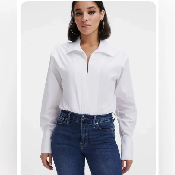 Good American Tops - Good American Collared Bodysuit